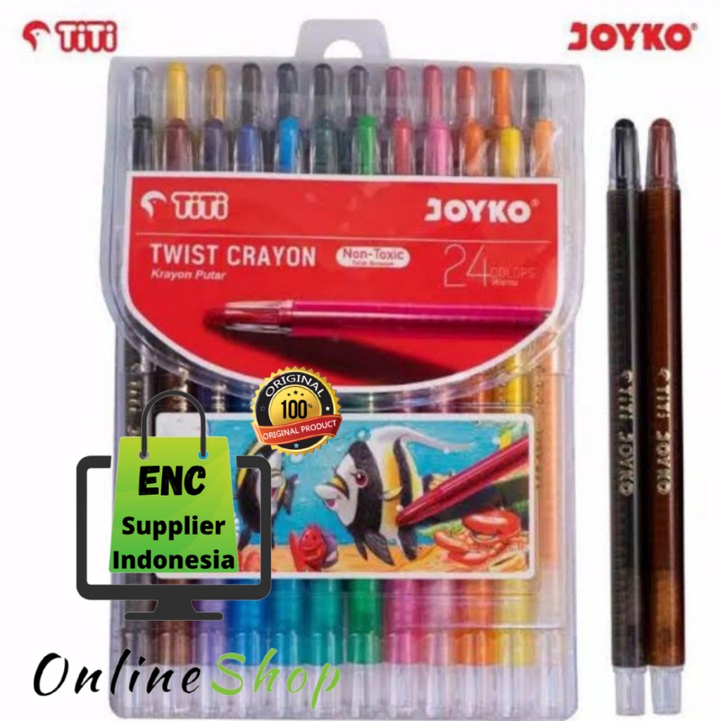 

JOYKO 24 w crayon putar 24 warna oil pastel krayon minyak 24w twist titi per set - enc.sup