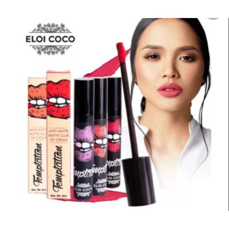 (no box) ELOI COCO TEMPTATION ANTI MATTE MATTE CLUB LIP CREAM - LIP MATTE - LIPSTICK - MAKEUP BIBIR