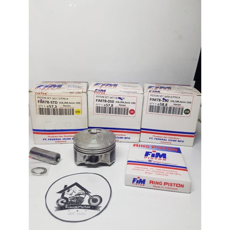 Piston Kit Fim Sonix Sonic 150 CB150R CBR 150 Supra X GTR Fim 78 Fim78 Pin 14