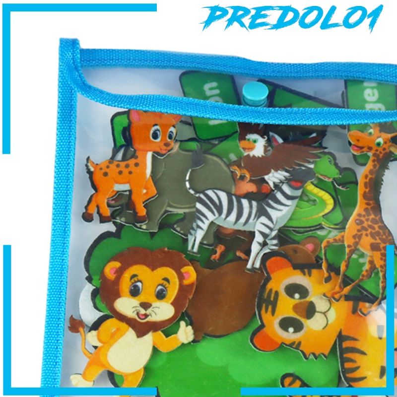 [PREDOLO1] Felt Puzzle Forest Zoo Learning Montessori Imagination Toy