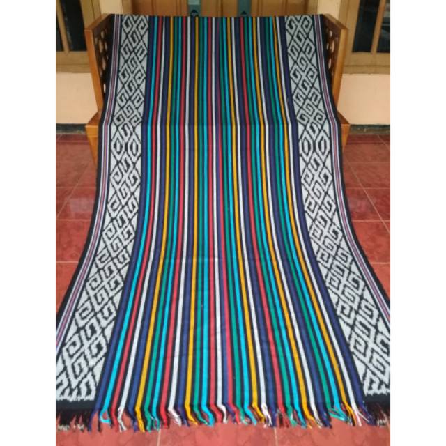 Kain tenun troso blangket premium lurik hitam