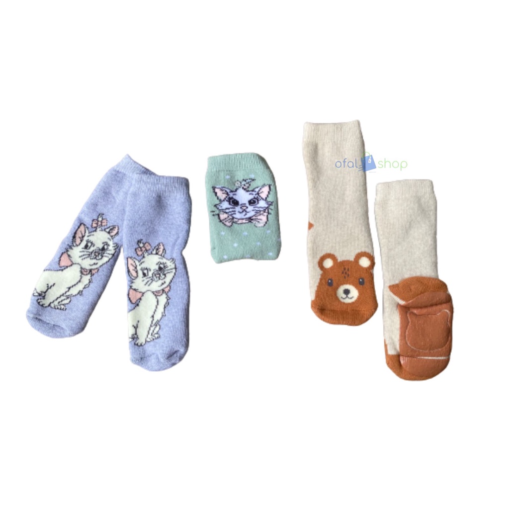 3 pcs Kaos kaki anak PAUD &amp; TK / kaos kaki anak motif boneka / kaos kaki lucu