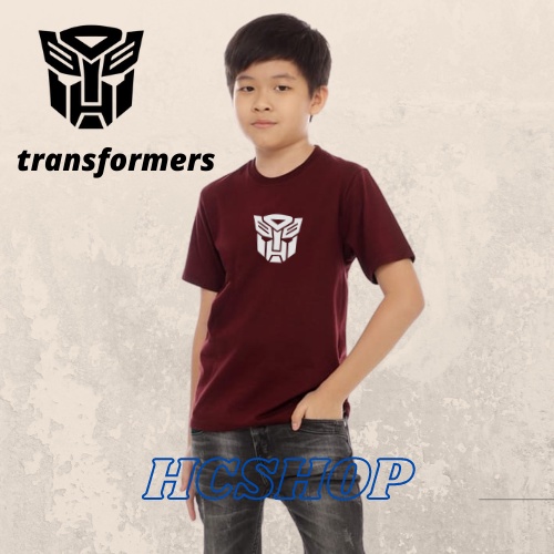 Kaos Anak Transformer Cutton Combed Baju Oblong Anak Unisex Kaos Anak Cewek Cowok Usia 2-16 Tahun