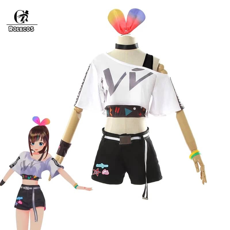 Kizuna Ai Costume Cosplay / Ai Ai Costume Cosplay / Kizuna Ai Hello World Costume Cosplay