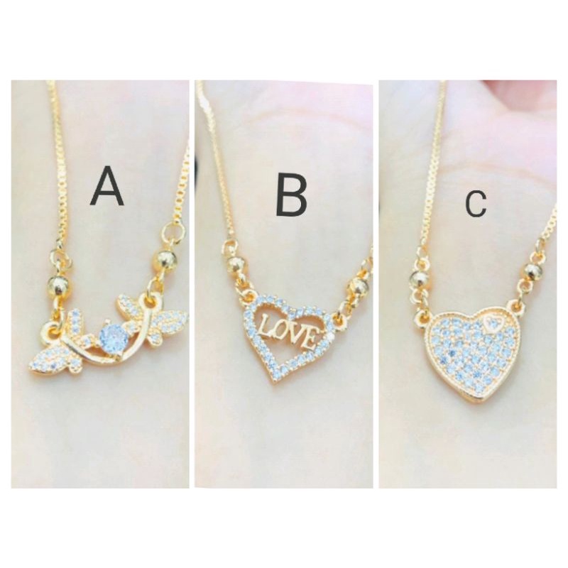 Ramk05. Kalung xuping wanita lapis emas dgn mata zircon ukuran 45 cm koye