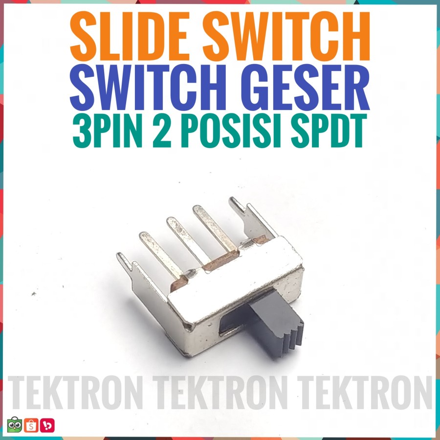 Slide Switch Geser 3pin SPDT 2 posisi Straight 3p 3 pin 14mm Saklar