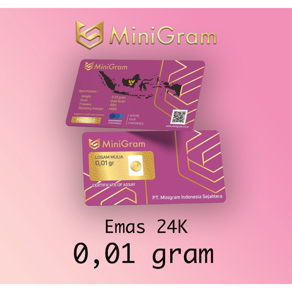 Emas Minigram 0,01 gram Logam Mulia Emas Mini 24 Karat