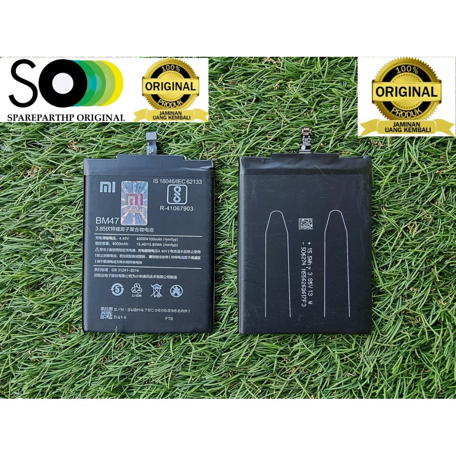 DIJAMIN ORI 100% BATRE / BATTERY / BATERAI BM47 XIAOMI REDMI 3 / 4X