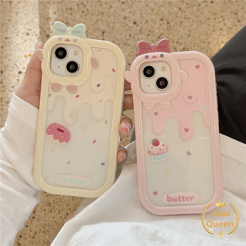 Bow-knot Monster Case Oppo A17 A7 A7 A5S A12 A3S A12E A53 A74 A95 A16K A16E A17K A52 A92 A96 A76 Reno 5 5F 4F 7 A5 A9 A16 A54 A15 A57 A31 A15s A55 A16s Candy Butter Cream Strawberry