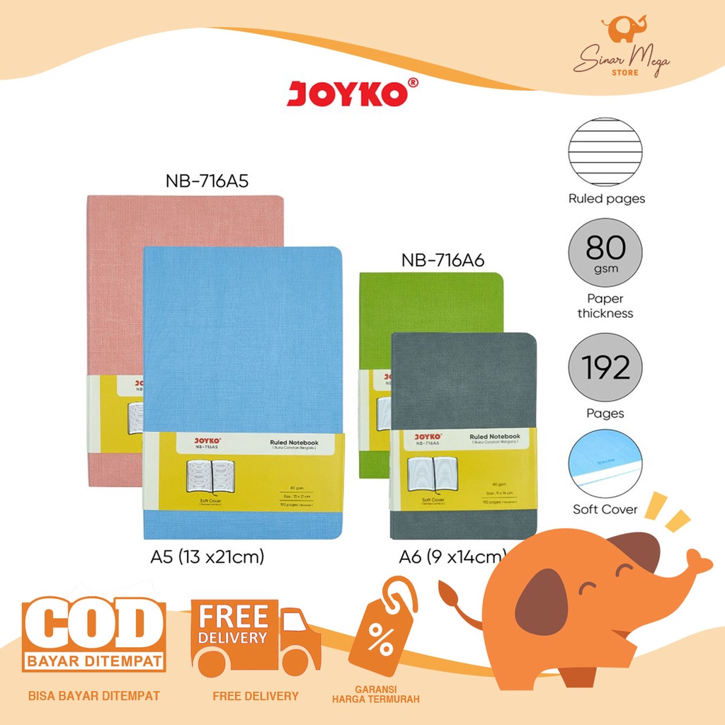 

Joyko NB-716 Buku Tulis A6 Catatan Bergaris Ruled Notebook / Agenda Buku Catatan Bergaris Murah Berkualitas