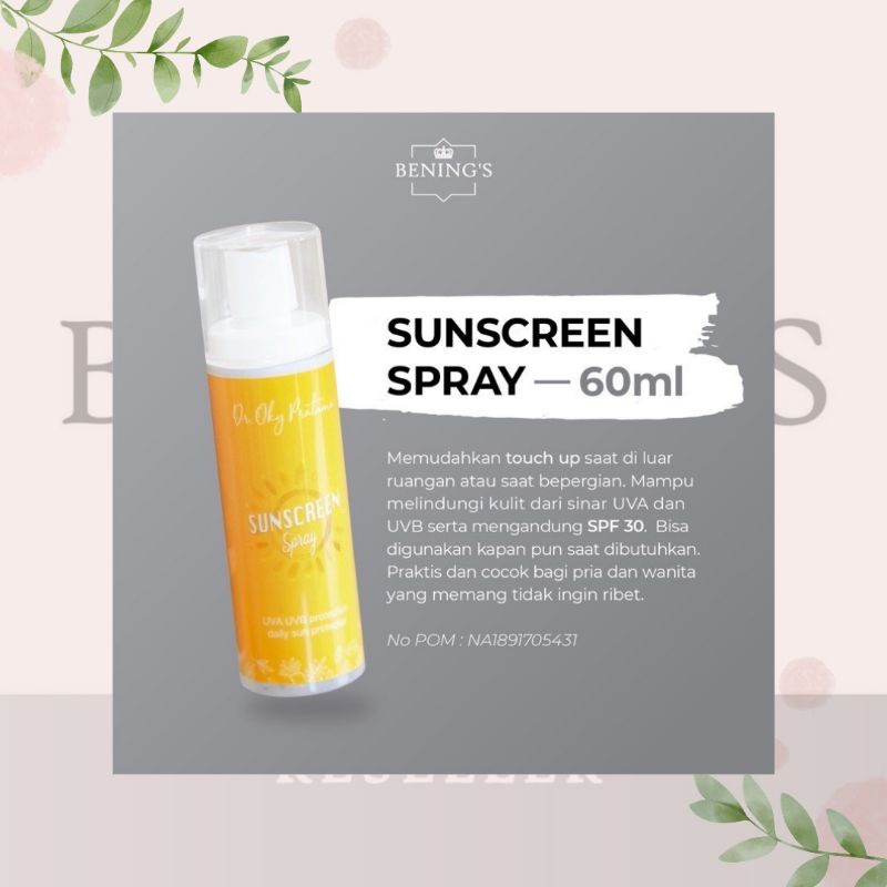SUNSCREEN SPRAY BENINGS SKINCARE