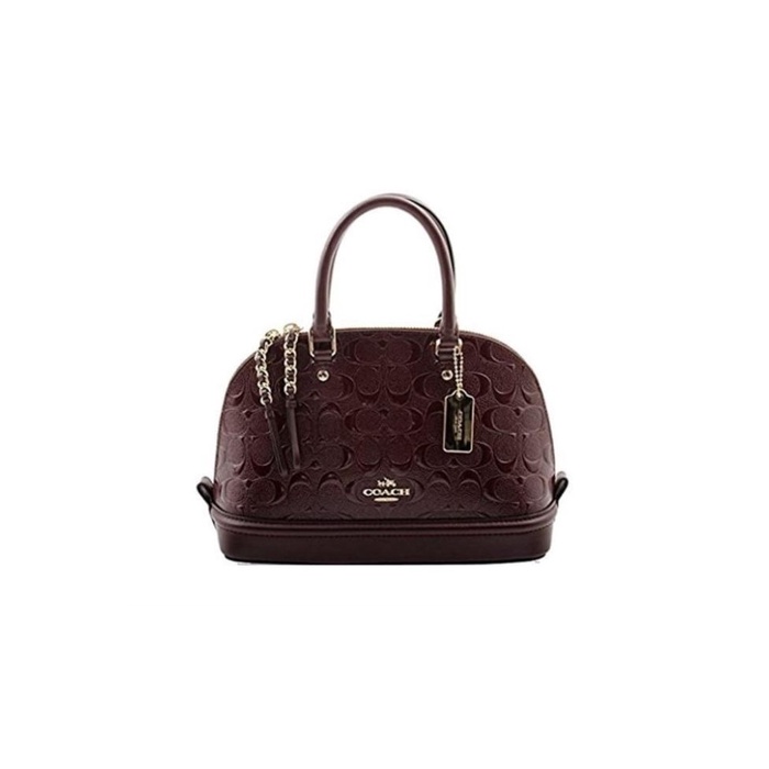 Tas Coach 55450 Debossed Patent Leather Mini Sierra Oxblood