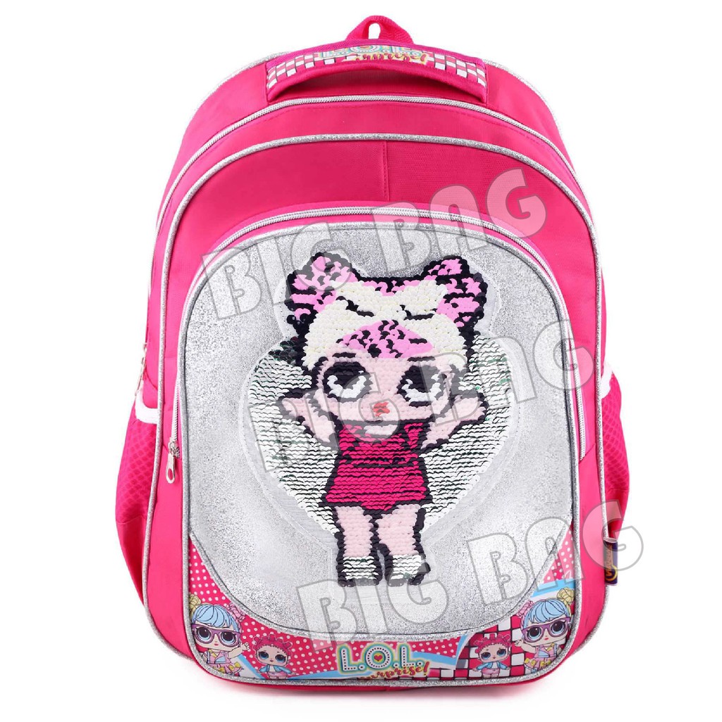 Tas Ransel Anak Perempuan Karakter Lol Surprise GLITTER-Tas Ransel Model Usap/Swipe Glitter+LUNCHBOX