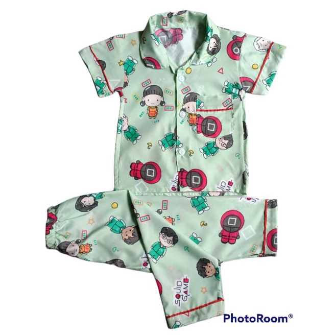 Baju tidur anak motif lengan pendek anak laki laki perempuan piyama anak pakaian tidur anak anak stelan  anak baju anak murah