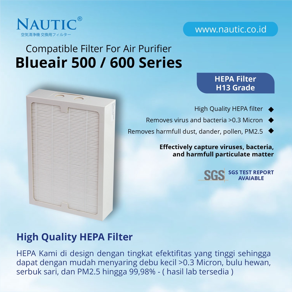 NAUTIC - Hepa Filter Blu*air 500 / 600 / 503 / 505 / 603 / 601 / 501 / 650