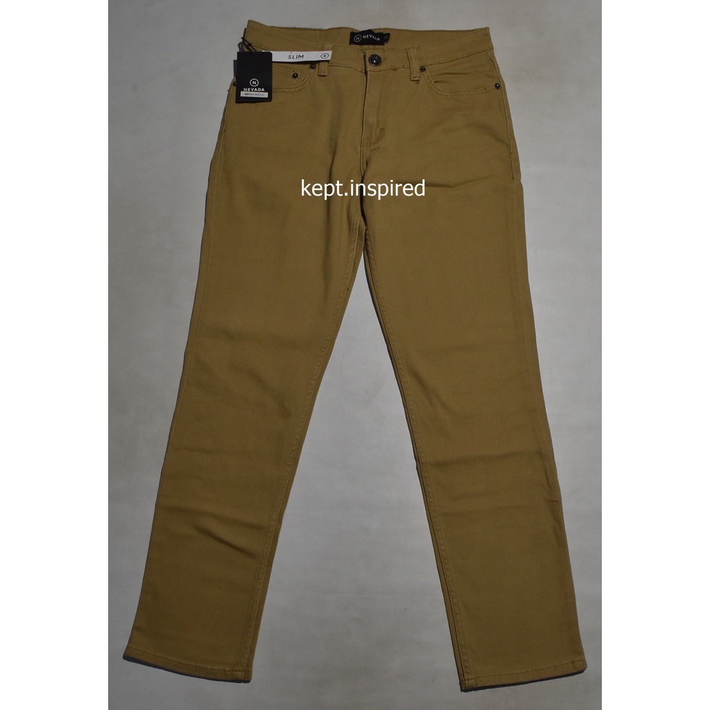 Celana Jeans Panjang  Pria NEVADA Khaki Slimfit  KOT 13 ORIGINAL