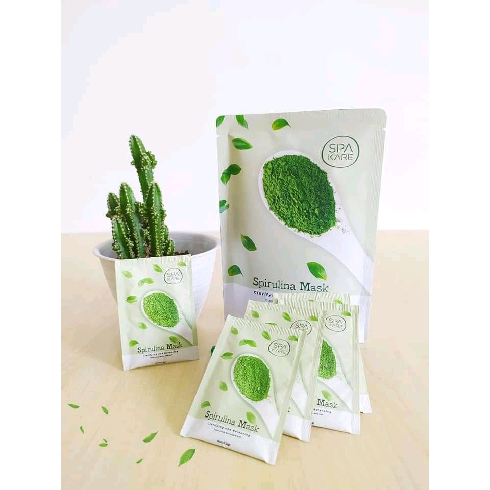 Spakare Spirulina Mask Pouch [Free Kuas Mangkuk] Masker Spakare | Spirulina Mask | Spakare Spirulina