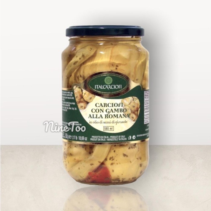 

Artichoke Carciofi con gambo alla romana in olio di semi di girasole