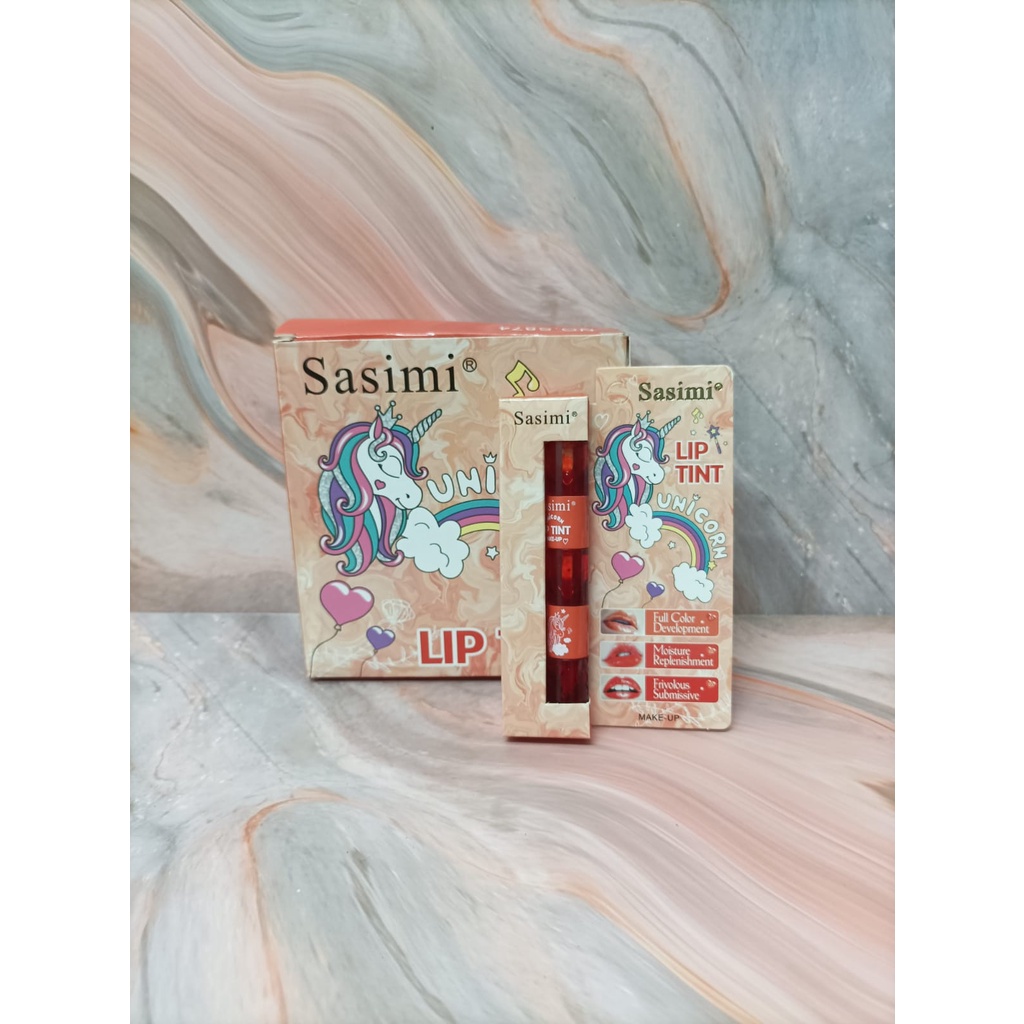 [LUSINAN] LIPGLOSS / LIPTINT SASIMI 3in1 UNICORN / PEACH [LIPTINT 3IN1]