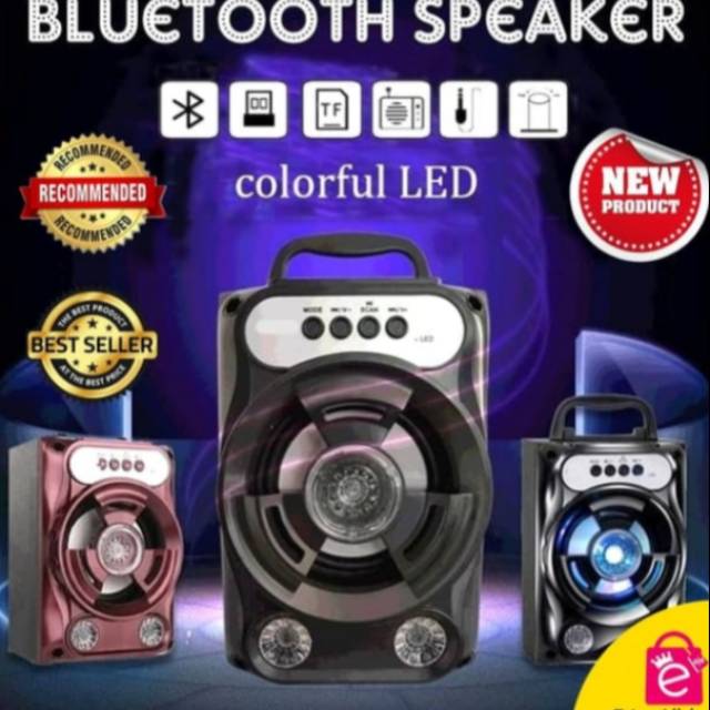 Speaker Bluetooth M - 428 4 Inch Bahan Plastik & Kayu Suara Mantap