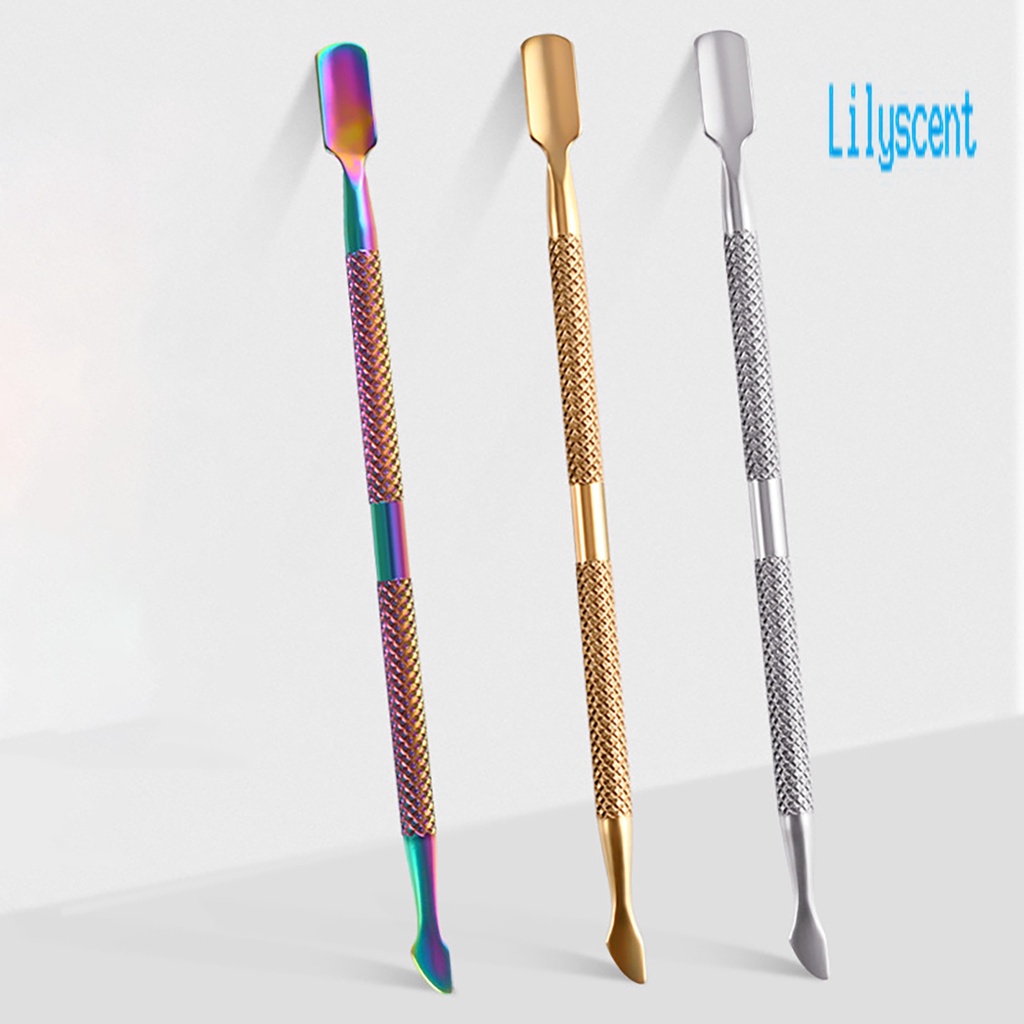 Pusher Kutikula Kepala Ganda Bahan Stainless Steel Anti Karat Untuk Rumah