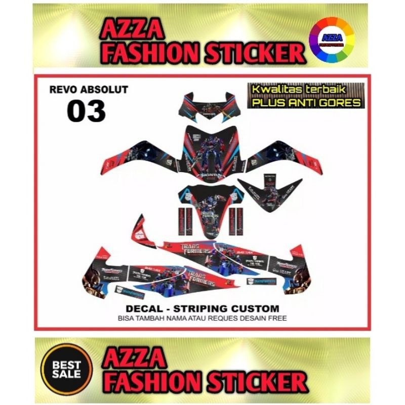 Sticker Striping Decal Revo Absolute, Sticker Decal Honda Revo Absolute, Sticker Revo Absolute 03
