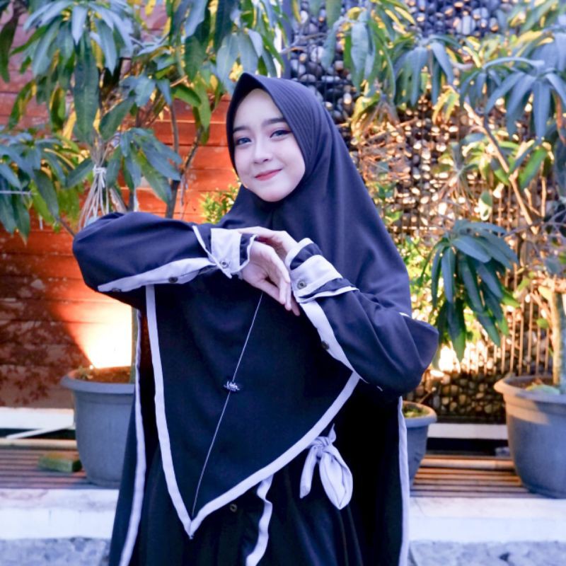 PROMO GAMIS SYARI ZAYRA/GAMIS SYAR'I VIOLA HIJAB/GAMIS HITAM SET KHIMAR