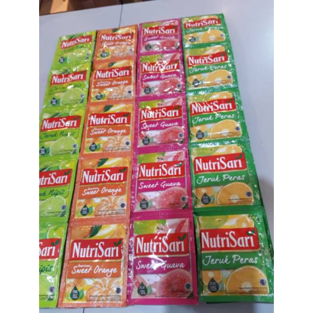 

Nutrisari All Variant 14gram Renceng ( isi 10 sachet )