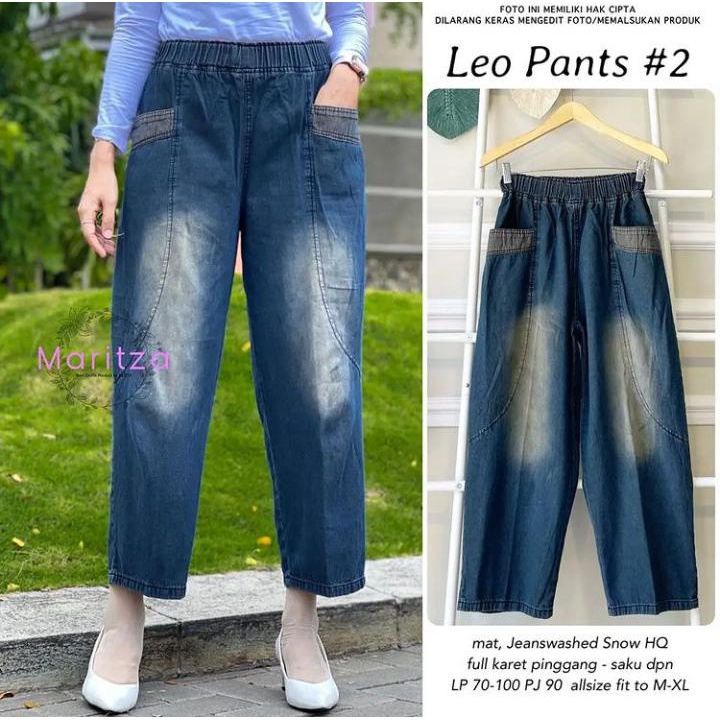 Leo Pants Jumbo / Celana Big Size / Celana Jeans Jumbo / Celana Wanita Korea