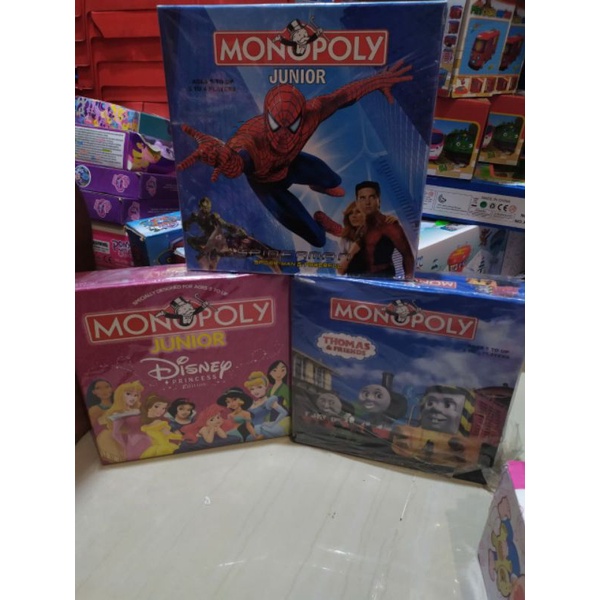 monopoly junior/game kartu/mainan kartu monopoli/monopoly Disney/monopoly Thomas/monopoly Spiderman