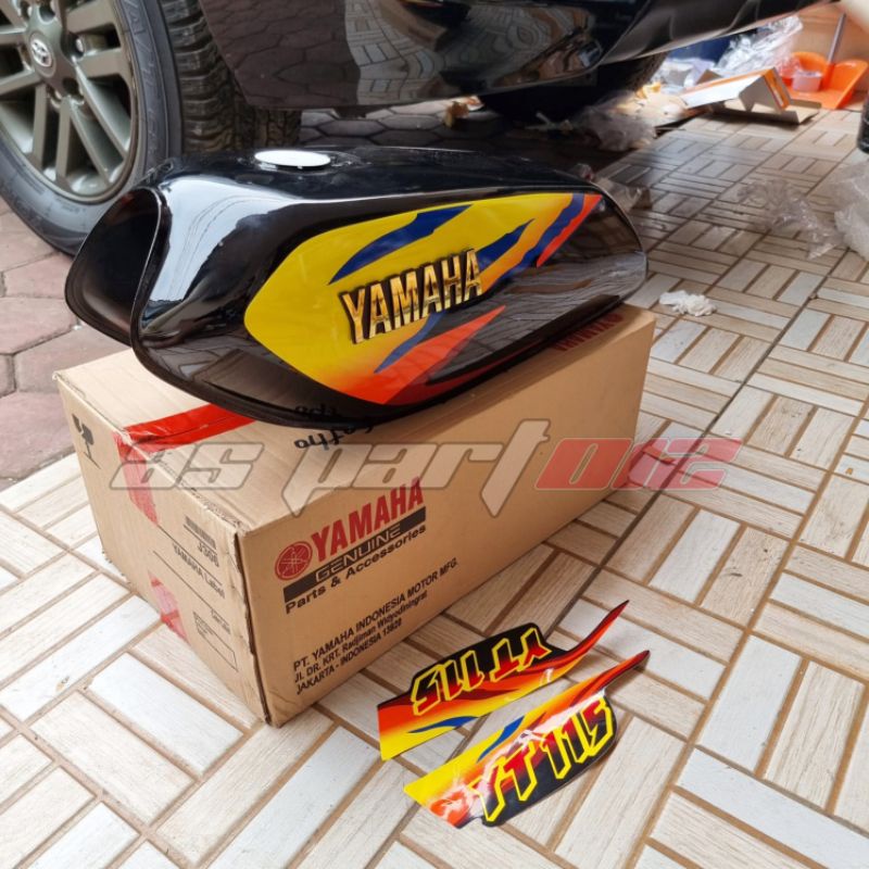 tangki bensin rx s yt115 yt 115 lis kuning merah bahan tebal