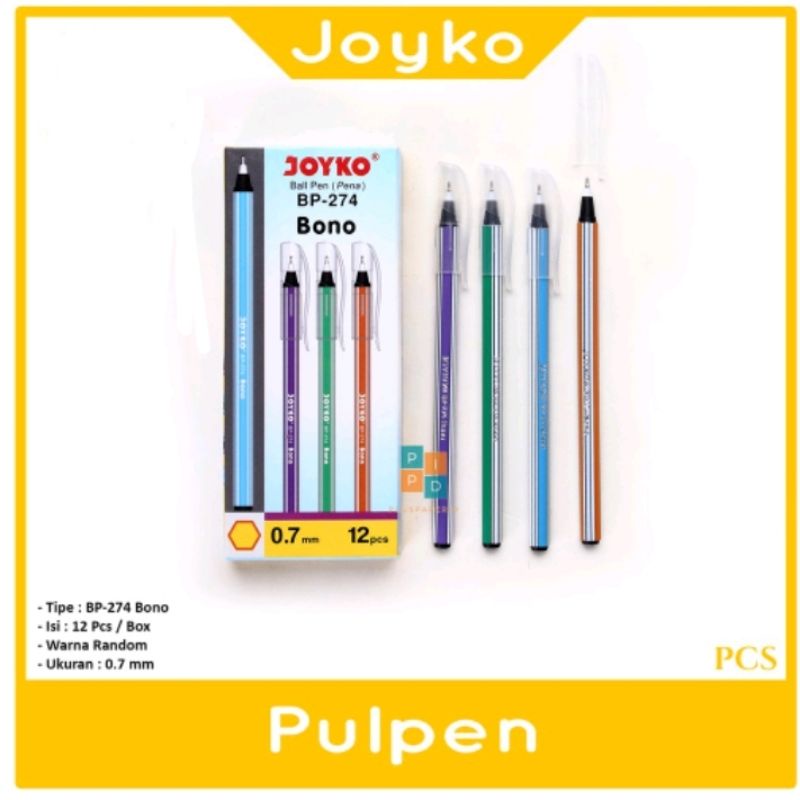 

Pulpen/Ball Pen Joyko BP-274 Bono isi 12 pcs/pak