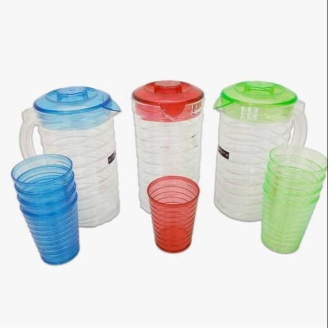 Pitcher Sahara / Water Jug Sahara Set + 4 Gelas Sahara