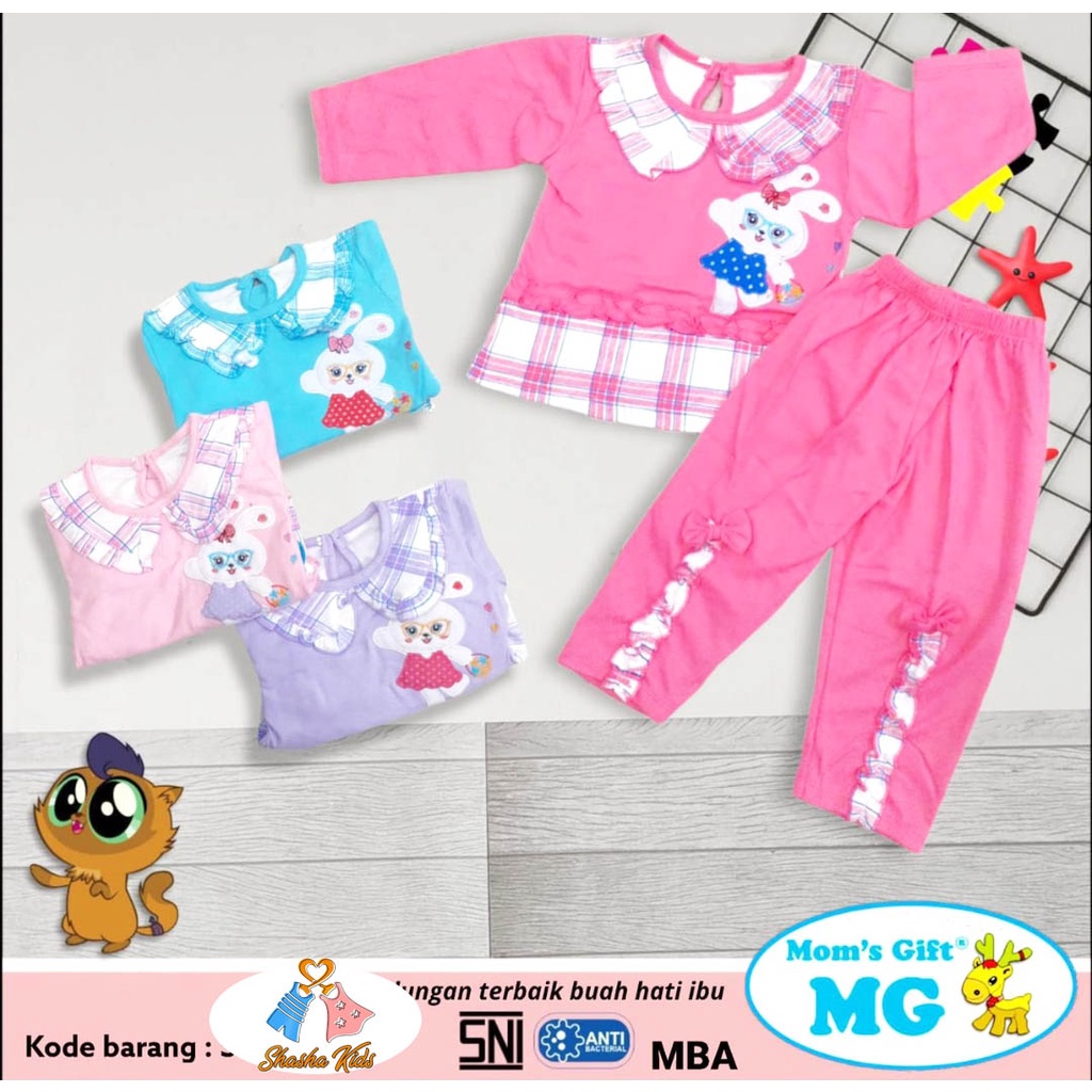 [MG-57] Baju Bayi Perempuan/ setelan Bayi Perempuan Mom's Gift motif 9-18 bln model lengan panjang