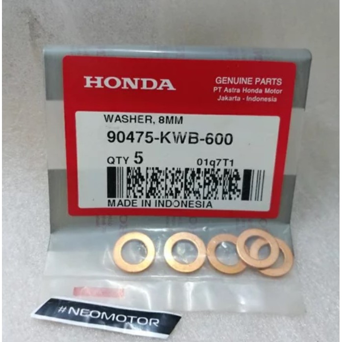 Ring Tembaga Washer 8 mm 90475KWB600 90475-KWB-600