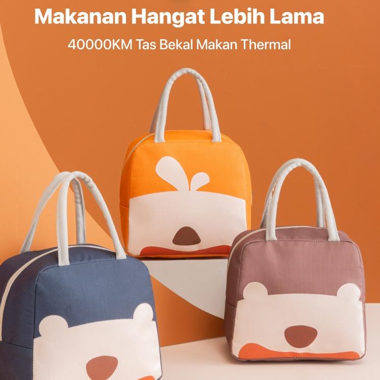 idv2V6h--KKV - 40000KM Lunch Bag Tas Bekal Makanan Thermal Tahan Panas Dingin Blue / Brown / Orange 