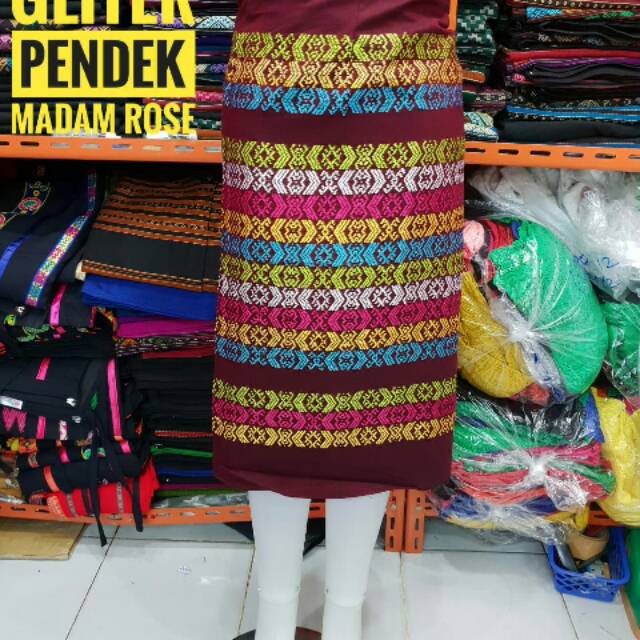Rok pendek bawahan songket lilit songket bangkok
