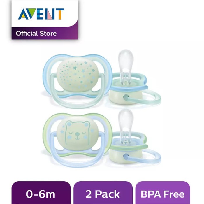 Philips Avent Empeng Ultra AIr Night 0-6m SCF376/11 Twin Pack Pacifier