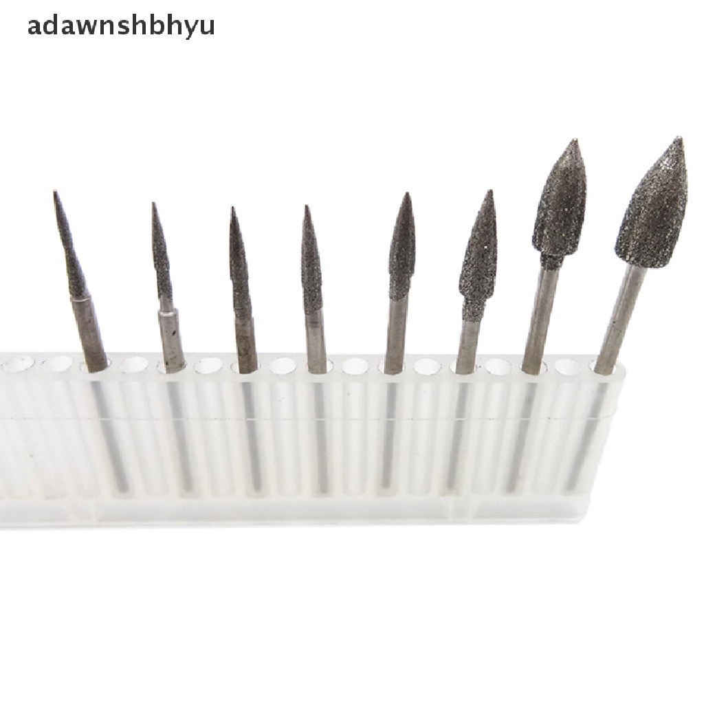 Adawnshbhyu 8Pcs diamond grinding head polishing needle bits burrs Alat Ukir Batu Logam