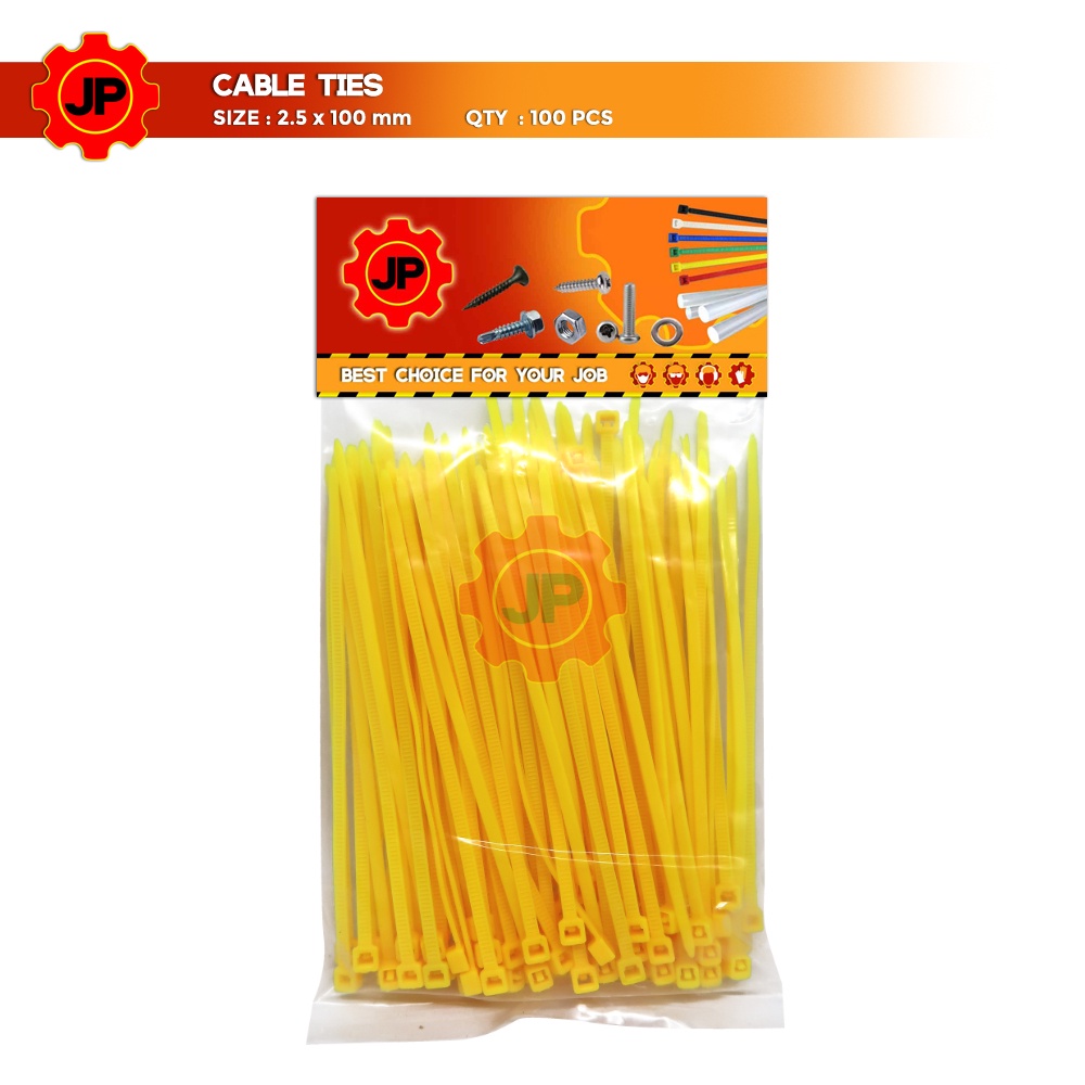 KABEL TIES 2.5 x 100 MM KUNING - PENGIKAT KABEL TIS - CABLE TIE 100 PCS