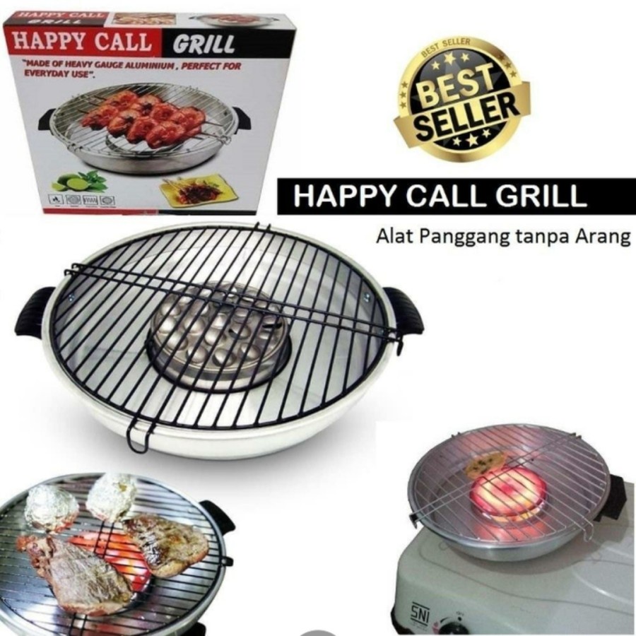 Smokless Bbq Grillpan / Alat Panggang Portable BBQ Tri J 32cm Smokles Gril Panggangan Daging Serbaguna