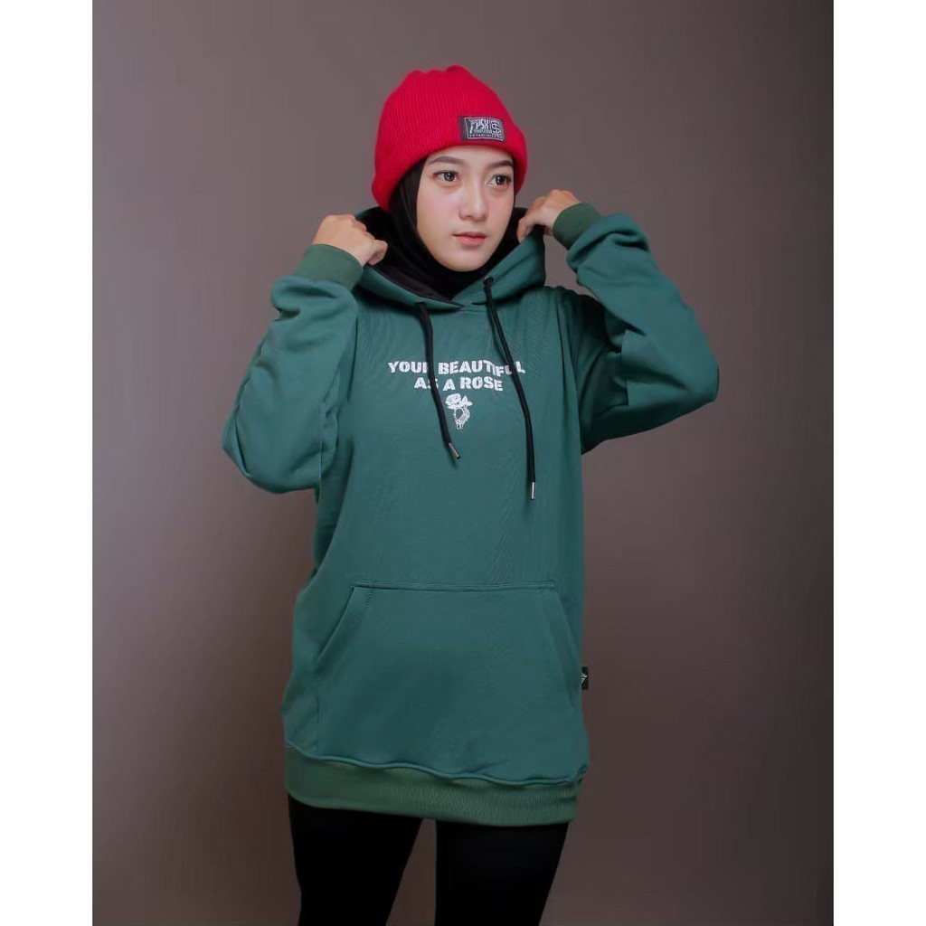 Hoodie Pria Hoodie Sablon Triplesix Warna Hijau Botol