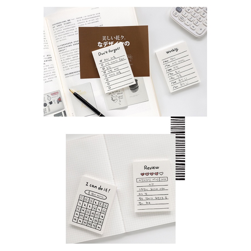 50 Sheets Dasar Memo Pad Waktu Kelola Catatan Tempel Diary - olo