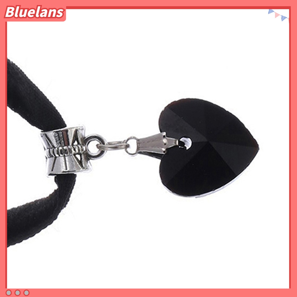 Kalung Choker Pendek Liontin Hati Berlian Imitasi Handmade Gaya Retro Gothic