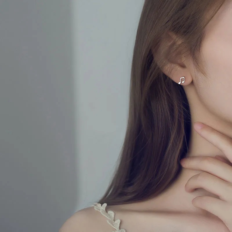 Roselife 1 Pasang Anting Tusuk Silver S925 Asimetris Gaya Korea Anti Alergi Untuk Wanita