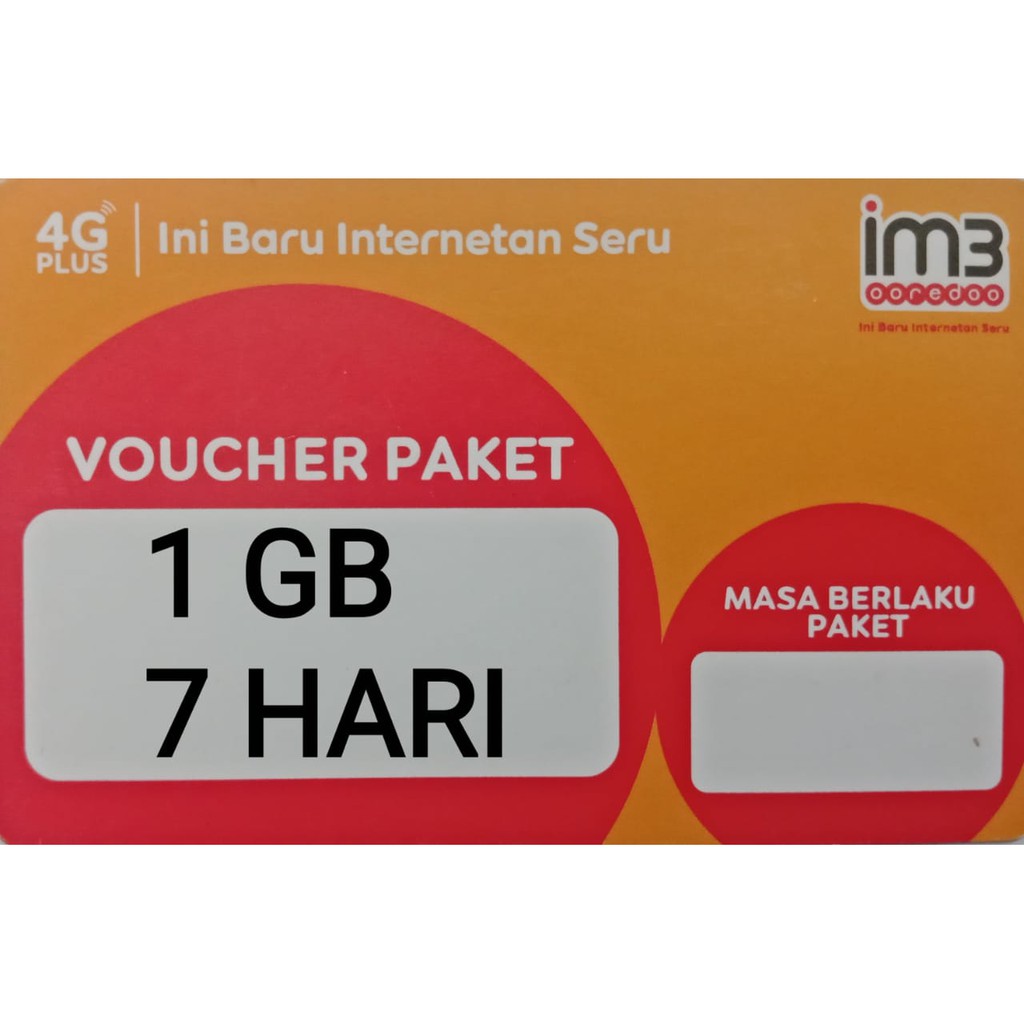 VOUCHER DATA INDOSAT 1 GB 7 HARI