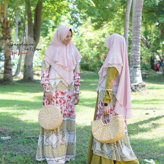 Gamis couple by Valdya Gardenia Premium series bahan Ceruti
