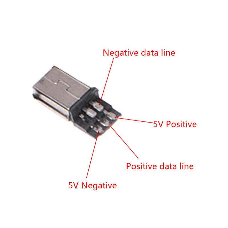 10 Set Soket Plug Mini Usb 2.0 5 Pin Dengan Konektor Plastik