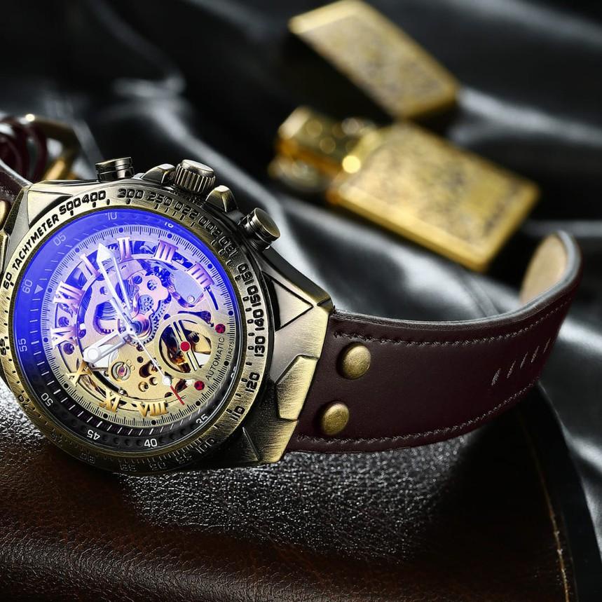 ♥ JAM TANGAN ORIGINAL PREMIUM FNGEEN AUTOMATIC OTOMATIS ANTI AIR KULIT COKLAT MEKANIK CROATIA JAM060