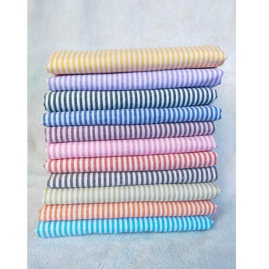 Kain Katun Yarndyed Motif Garis Stripe /Kain Salur 4mm/08 Lebar 150cm Kain Katun Jepang Tokai Senko 